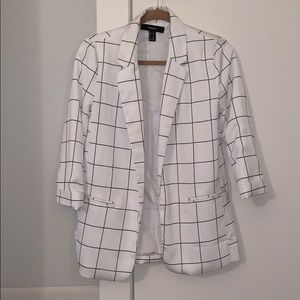 White and black blazer
